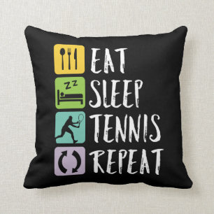 Nybörjare Tennis Sports Eat Sleep Tennis Repeat Kudde