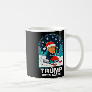Nybörjare Trump Rides Recnowmobile Roligt Winter Kaffemugg