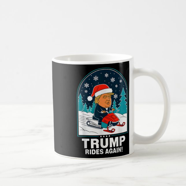 Nybörjare Trump Rides Recnowmobile Roligt Winter Kaffemugg (Höger)