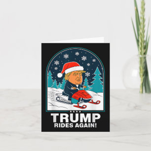 Nybörjare Trump Rides Recnowmobile Roligt Winter Kort