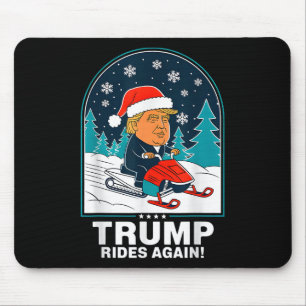 Nybörjare Trump Rides Recnowmobile Roligt Winter Musmatta