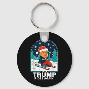 Nybörjare Trump Rides Recnowmobile Roligt Winter Nyckelring