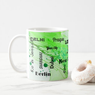Nybörjare vår grönt Marble swirrrl Mega City Kaffemugg