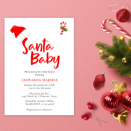 Nybörjarinbjudan till Winter Baby Shower för Santa Inbjudningar