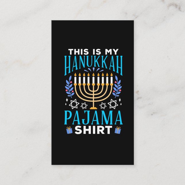 Nybörjarjude Hanukkah Pajama Visitkort (Framsida)