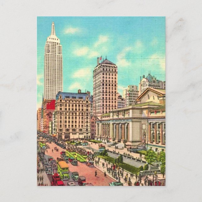 NYC - 42nd Street & 5th Ave. vykort (Framsida)