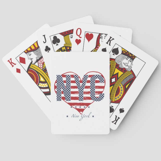 NYC American Flagga Heart Casinokort (Baksidan)