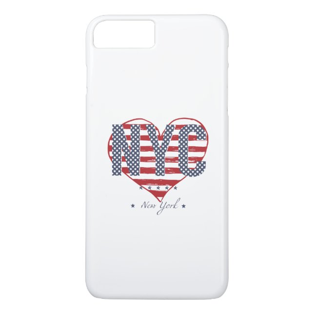 NYC-amerikanska flagganhjärta Case-Mate iPhone Skal (Baksida)