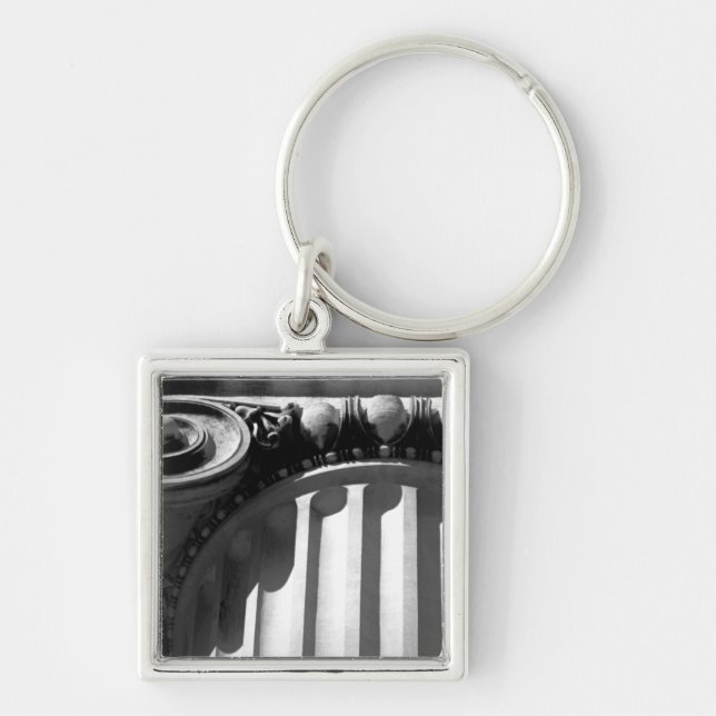 NYC-arkitektur III Fyrkantig Silverfärgad Nyckelring (Framsidan)
