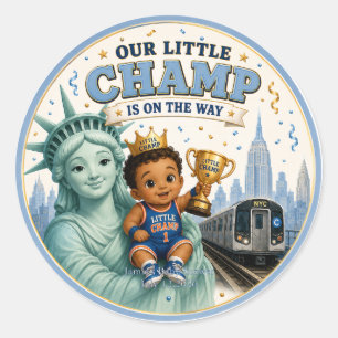 NYC BABYPOJKE LITEN MÄSTARE BABY DEKAL RUNT KLISTERMÄRKE