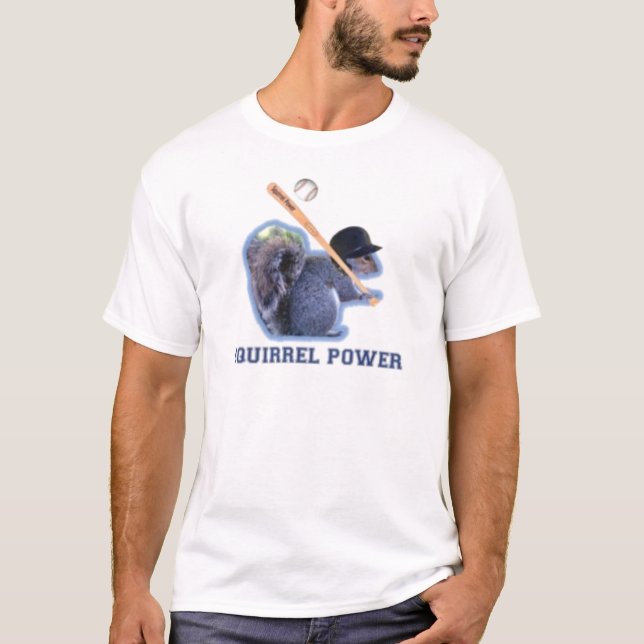 NYC Baseball Squirrel Power T Shirt (Framsida)