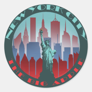 NYC Big Apple round Runt Klistermärke