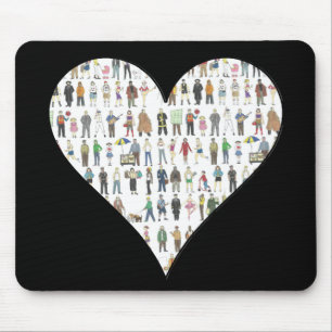 NYC Black Heart New York City People Mousepad Musmatta