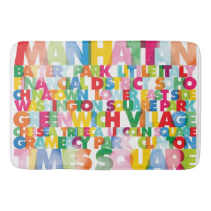 NYC Boroughs Bath Mat Badrumsmatta