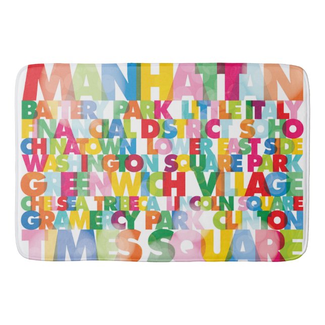 NYC Boroughs Bath Mat Badrumsmatta (Framsidan)