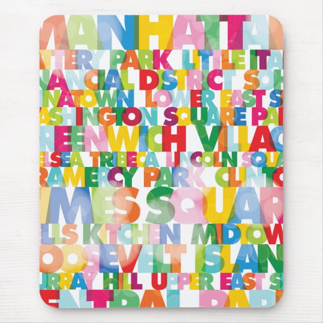 NYC Boroughs Mousepad Musmatta (Framsidan)