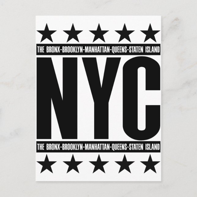 NYC Boroughs Vykort (Framsida)