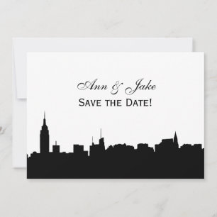 NYC Breda Siluett DIY BG Färg Spara Datum Wh2 Datumet