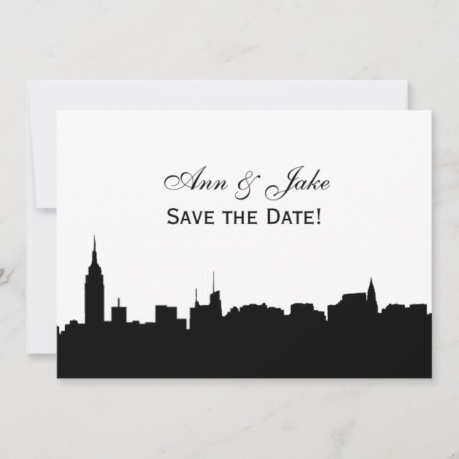 NYC Breda Siluett DIY BG Färg Spara Datum Wh2 Datumet (Framsida)