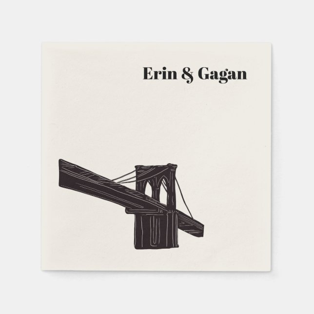 NYC bröllop napkins Pappersservett (Framsidan)