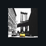 Nyc Brooklyn Bridge Gult Taxi New York City Canvastryck<br><div class="desc">Nyc Brooklyn Bridge Gult Taxi New York City Pop Art Canvas Art Print.</div>