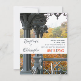 NYC Central Park Dam Pavilion Bröllop Spara Datumet