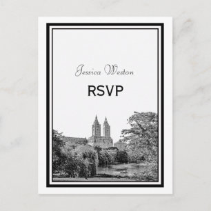 NYC Centrl Pk Lake San Remo Graverad RSVP 1 Inbjudan Vykort