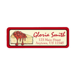 NYC Cherry Cheesecake Slice Dessert Baking Food Returadress Etikett