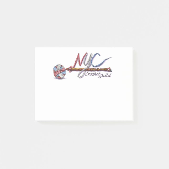 NYC Crochet Guild-anteckningar Post-it Block (Framsida)