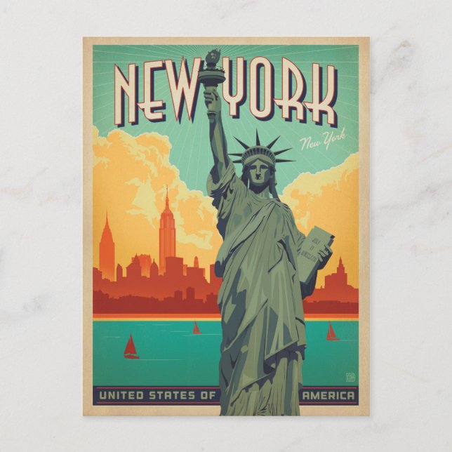 NYC - Dam Liberty Vykort (Framsida)