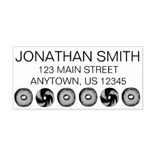 NYC Deli Bagel Breakfast Food Personlig Adress Stämpel