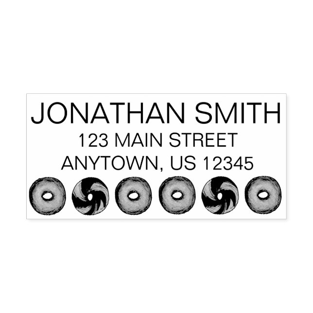 NYC Deli Bagel Breakfast Food Personlig Adress Stämpel (Tryck)