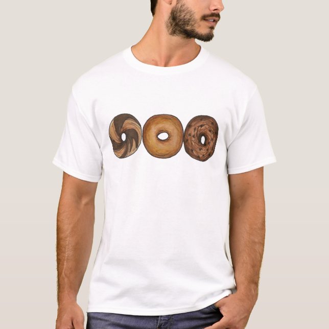 NYC Deli Bagels Marble Rye Cinnamon Plain T-shirt (Framsida)