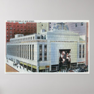 NYC den nya York42nd-gatan beskådar av terminaler Poster