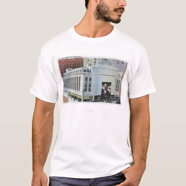 NYC den nya York42nd-gatan beskådar av terminaler T Shirt (Framsida)