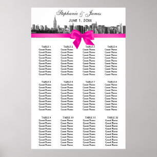 NYC-diagram över säten för BW-Shock rosa Poster