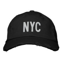 NYC DISTRESSESEED TWILL BASEBALL CAP