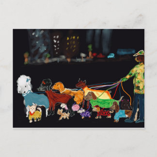 Nyc Dogwalker Helg Vykort