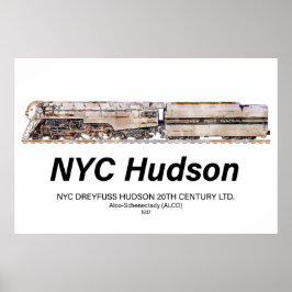 NYC Dreyfuss Hudson ånglok. Profil Poster