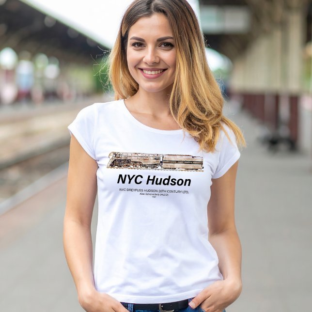 NYC Dreyfuss Hudson ånglok. Profil T Shirt (NYC Dreyfuss Hudson Steam Locomotive. Womens Basic T-Shirt)