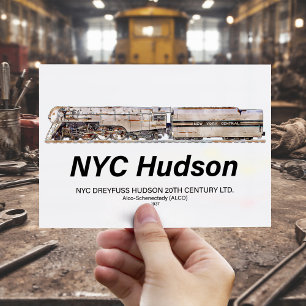 NYC Dreyfuss Hudson ånglok. Profil Vykort