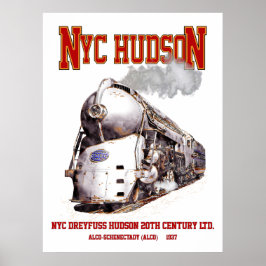 NYC Dreyfuss Hudson Loco. 20th Century Limited Poster