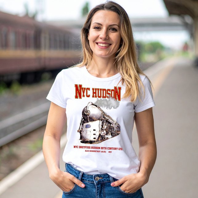 NYC Dreyfuss Hudson Loco. 20th Century Limited T Shirt (NYC Dreyfuss Hudson Locomotive. 20th Century Limited. Womens Basic T-Shirt)