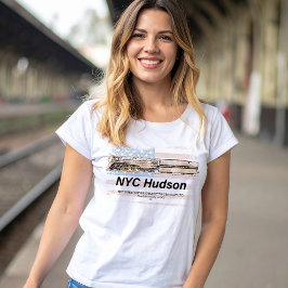 NYC Dreyfuss Hudson Locomotive. American flag T Shirt