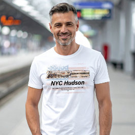 NYC Dreyfuss Hudson Locomotive. American flag T Shirt