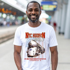 NYC Dreyfuss Hudson Locomotive. American flag T Shirt