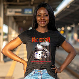 NYC Dreyfuss Hudson Locomotive. American flag T Shirt