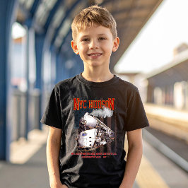 NYC Dreyfuss Hudson Locomotive. American flag T Shirt