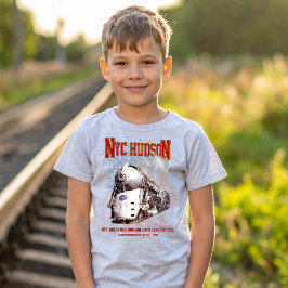 NYC Dreyfuss Hudson Locomotive. American flag T Shirt