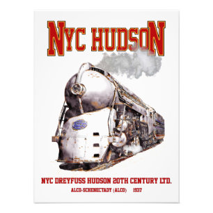NYC Dreyfuss Hudson Lok. 20th Century Limited Fototryck